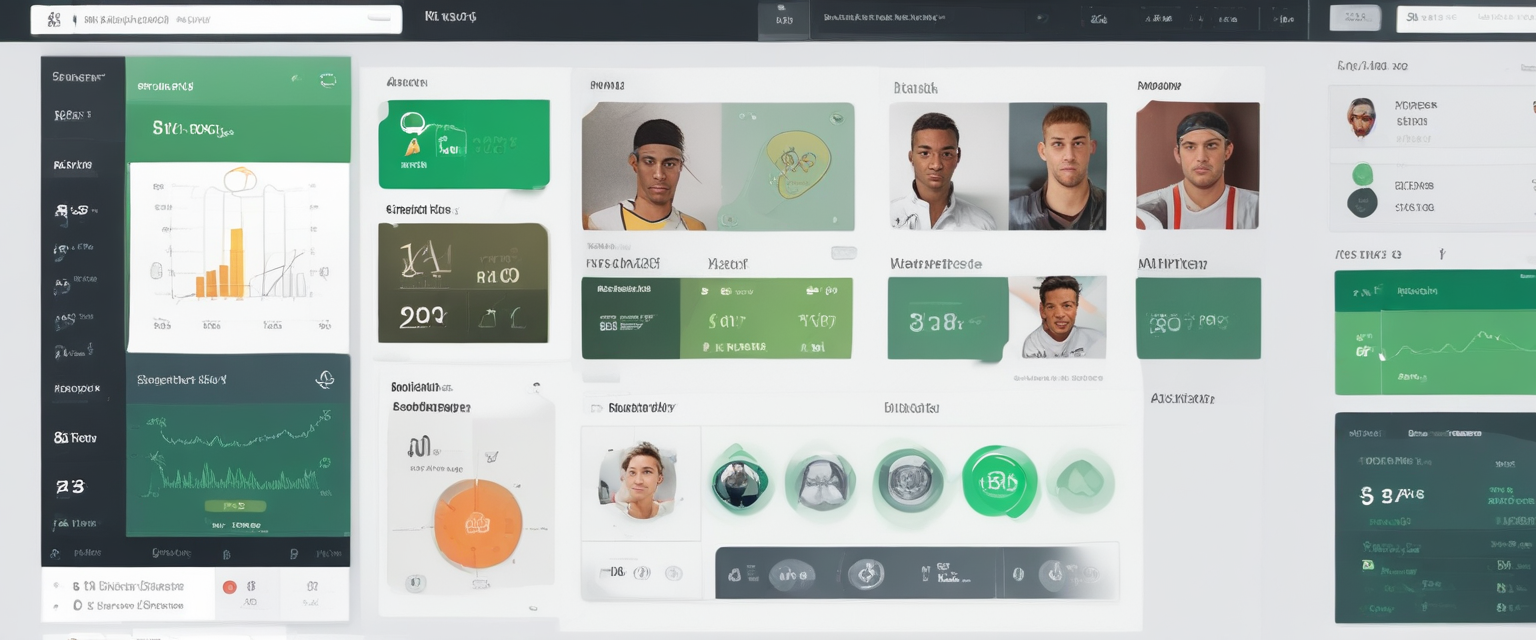 Interface du jeu Statistiques Sportives avec des graphiques et des athlètes